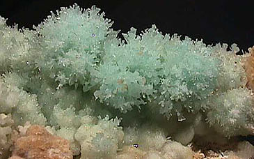 malachite stained aragonite